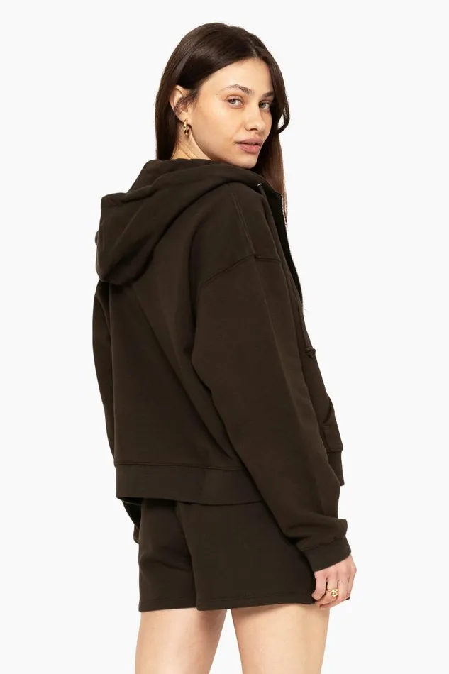 SET ACTIVE Tops HEAVYWEIGHT SWEATS ZIP HOODIE 8211 ESPRESSO 8211 Women