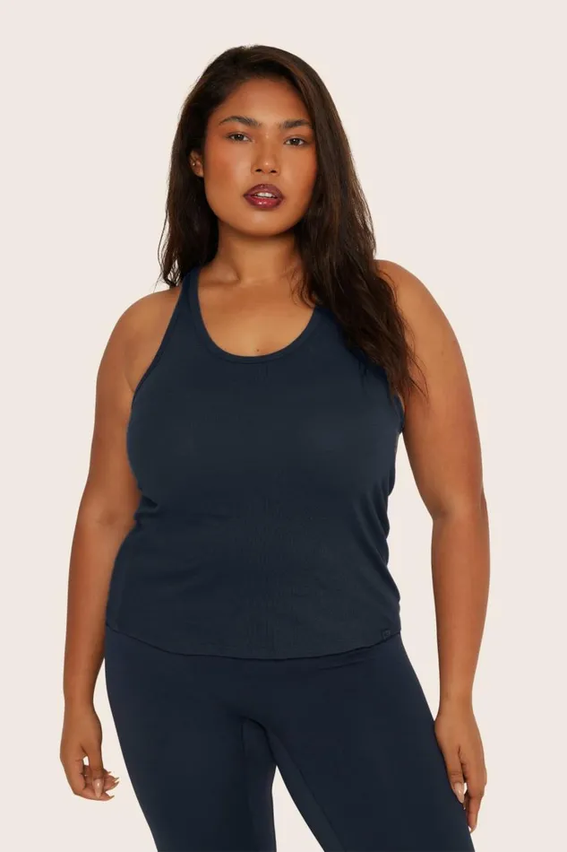 SET ACTIVE Tops Tanks Tees CLASSIC COTTON DAILY RACER TANK 8211 OXFORD 8211 Women
