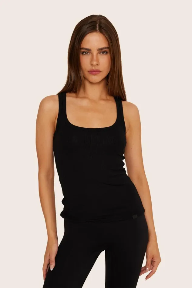 SET ACTIVE Tops Tanks Tees RIBBED MODAL BODY TANK 8211 ONYX 8211 Women