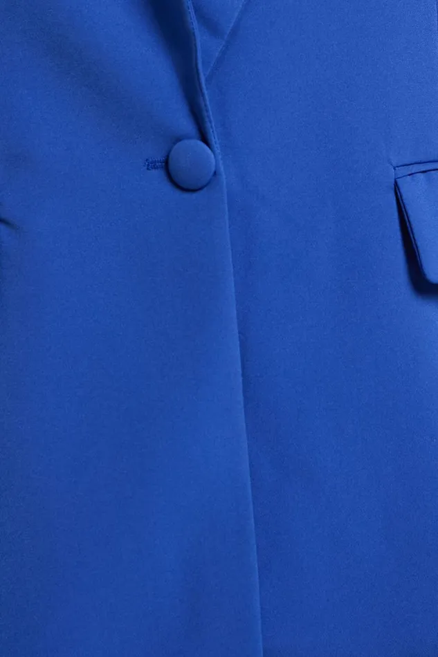 Sharmiel Blazer 8211 Plunge Neck Oversized Longline Blazer In Cobalt Blue Women Showpo Blazers