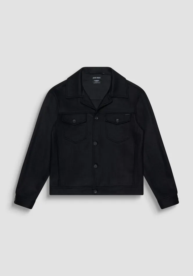 Shirts Men Antony Morato Hamburg Relaxed Fit Shirt In Wool Cotton Blend Fabric Black