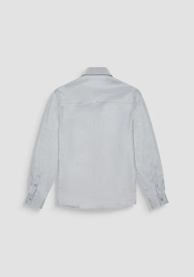Shirts Men Antony Morato Regular Fit 034Amsterdam034 Shirt In Soft Viscose Blend Grey Melange