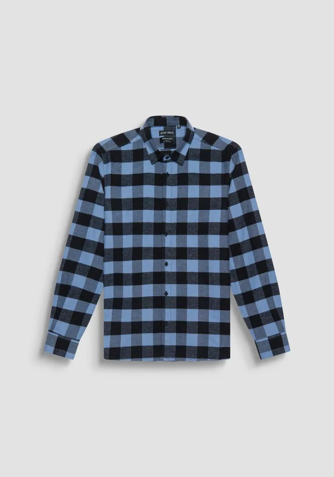 Shirts Men Antony Morato Regular Fit 034Barcelona034 Straight Cut Shirt In Checked Cotton Powder