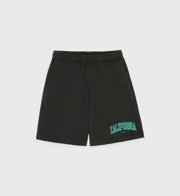 Shorts Women Sporty and Rich California Gym Short 8211 Faded BlackSpring Green