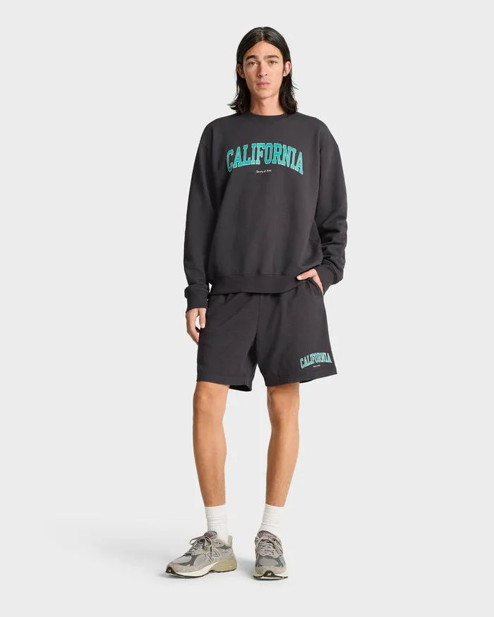 Shorts Women Sporty and Rich California Gym Short 8211 Faded BlackSpring Green