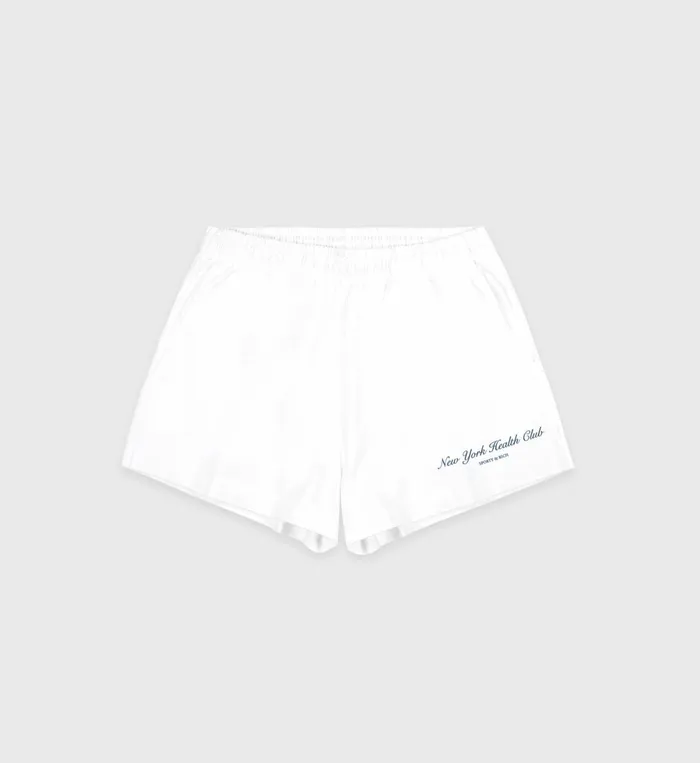 Shorts Women Sporty and Rich NY Health Club Disco Short 8211 WhiteNavy