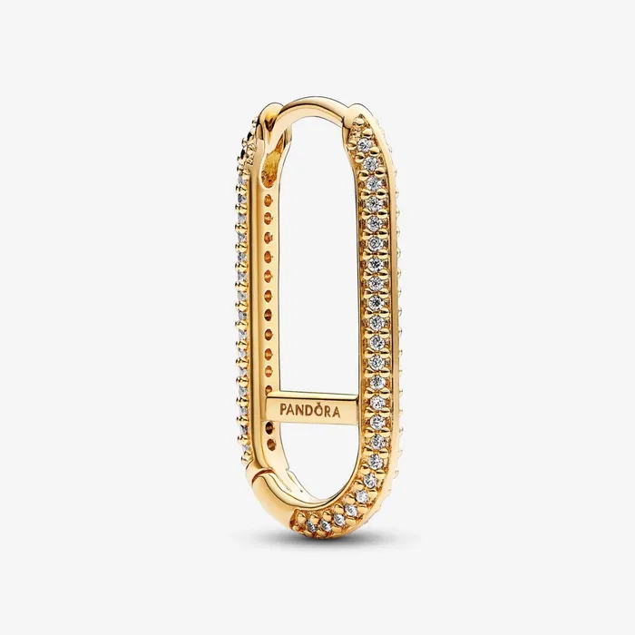 Single Earrings Women Pandora Online ME Extended Pav Link Single Earring Gold Plated