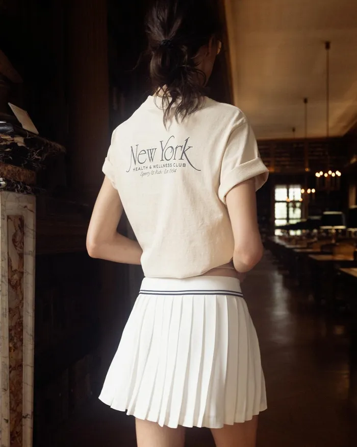 Skirts and Dresses Women Sporty and Rich Abigail Pleated Skirt 8211 Off WhiteNavy