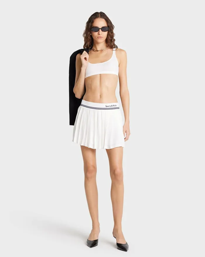 Skirts and Dresses Women Sporty and Rich Abigail Pleated Skirt 8211 Off WhiteNavy