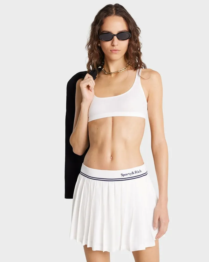 Skirts and Dresses Women Sporty and Rich Abigail Pleated Skirt 8211 Off WhiteNavy