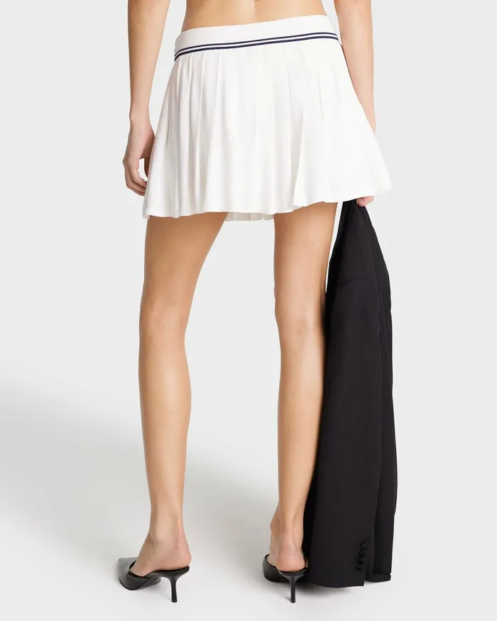 Skirts and Dresses Women Sporty and Rich Abigail Pleated Skirt 8211 Off WhiteNavy