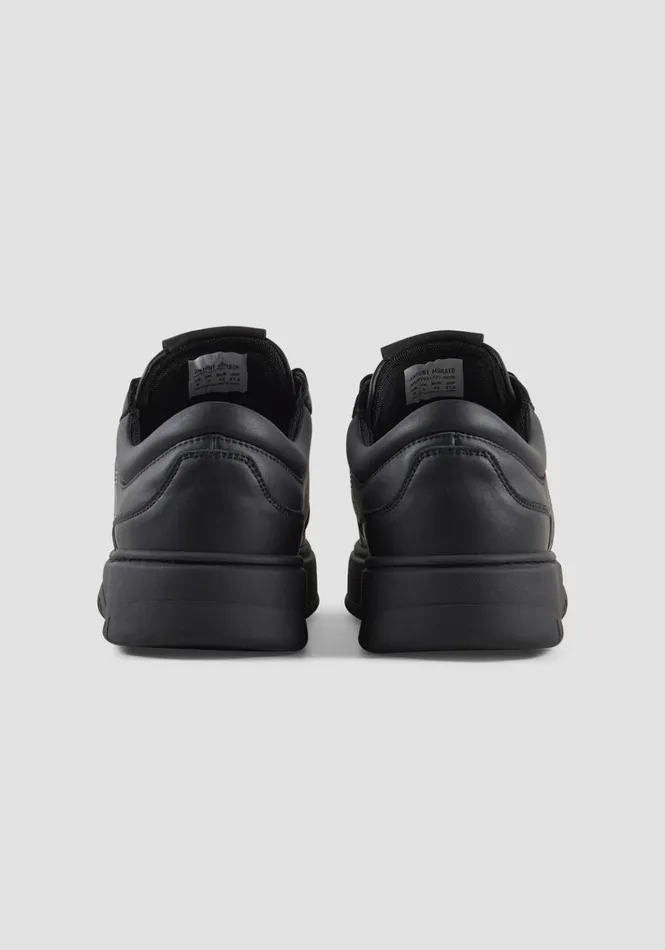 Sneakers Men Antony Morato Ehran Sneaker In Black Leather With Tiger Print Black