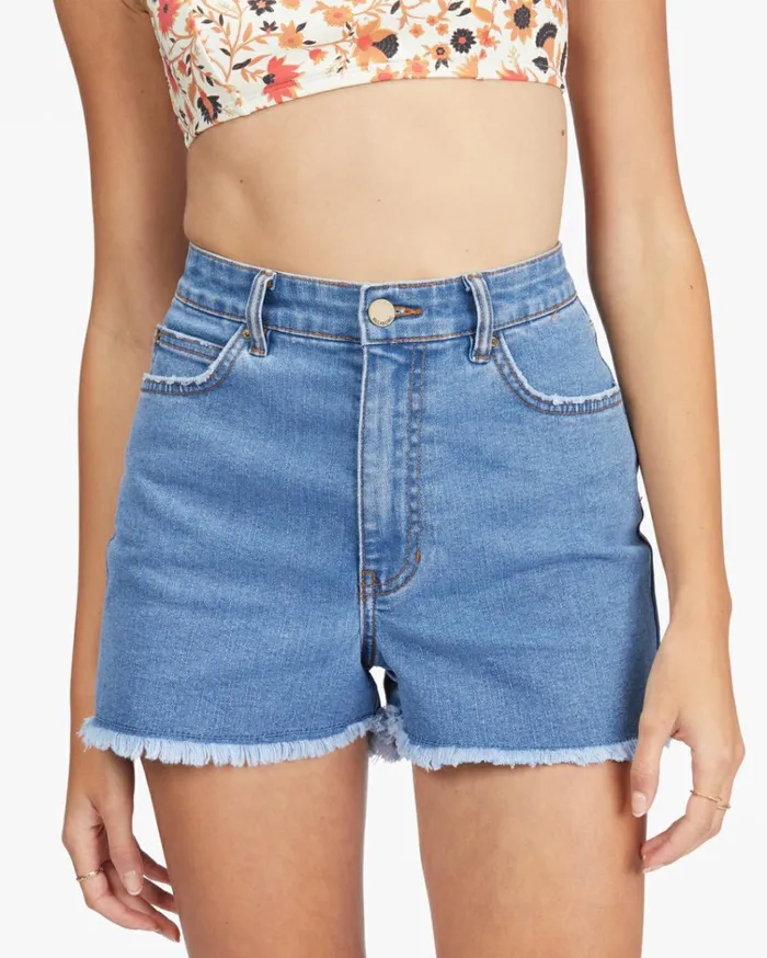 So Cheeky Denim Shorts Costa Blue Women Billabong Shorts