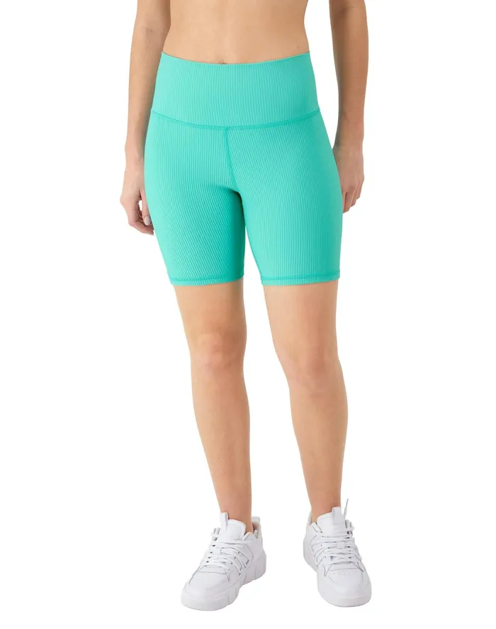 Soft Touch Bike Shorts Ribbed C Logo 7034 Aqua Excursion Women Champion Shorts