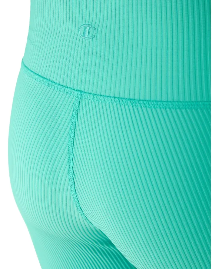 Soft Touch Bike Shorts Ribbed C Logo 7034 Aqua Excursion Women Champion Shorts