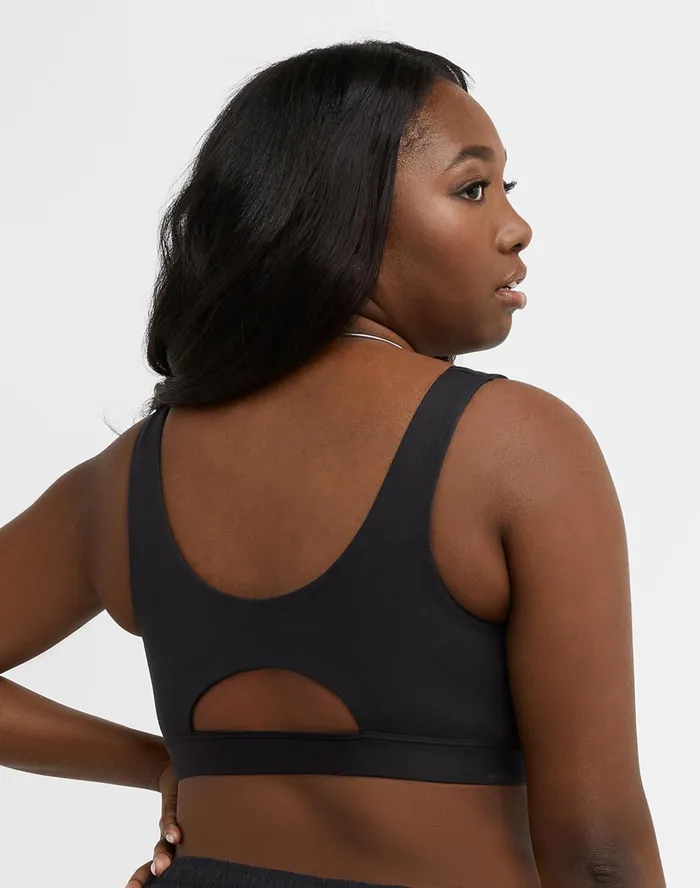 Soft Touch Bra C Logo Plus Size Black Women Champion Sports Bras and Bralettes