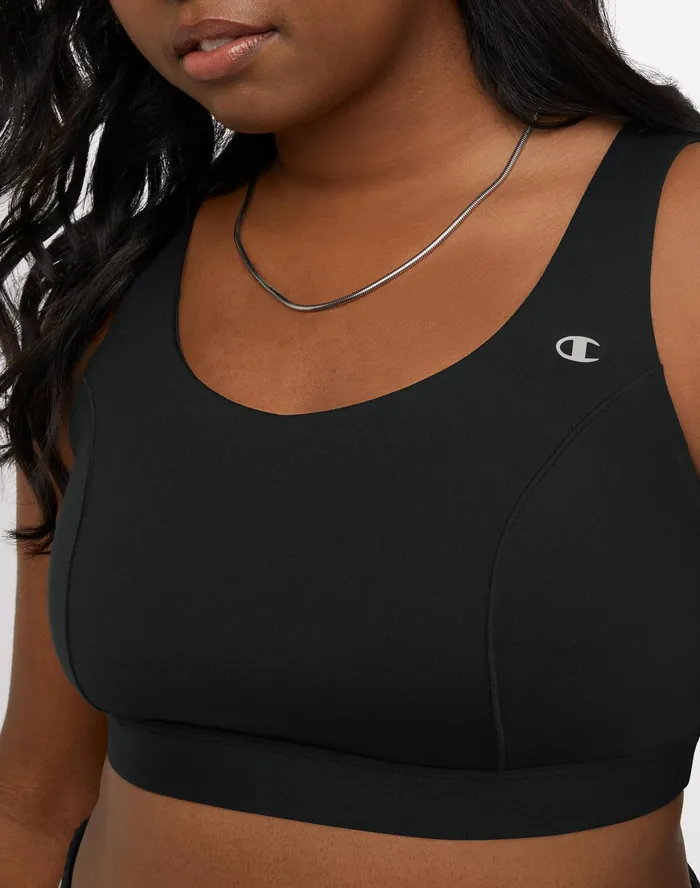 Soft Touch Bra C Logo Plus Size Black Women Champion Sports Bras and Bralettes