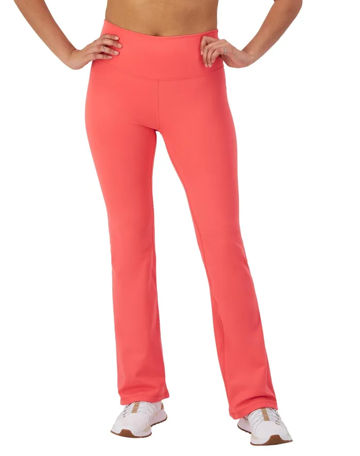 Soft Touch Flare Leggings Anti Odor C Logo 315034 High Tide Coral Women Champion Pants