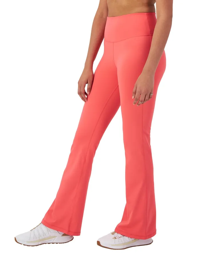 Soft Touch Flare Leggings Anti Odor C Logo 315034 High Tide Coral Women Champion Pants