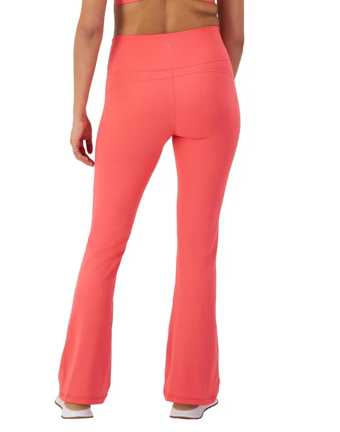 Soft Touch Flare Leggings Anti Odor C Logo 315034 High Tide Coral Women Champion Pants