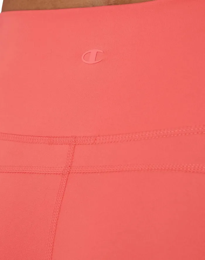 Soft Touch Flare Leggings Anti Odor C Logo 315034 High Tide Coral Women Champion Pants