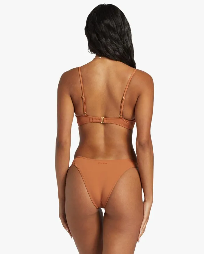 Sol Searcher V Bralette Bikini Top Golden Brown Women Billabong Bikinis