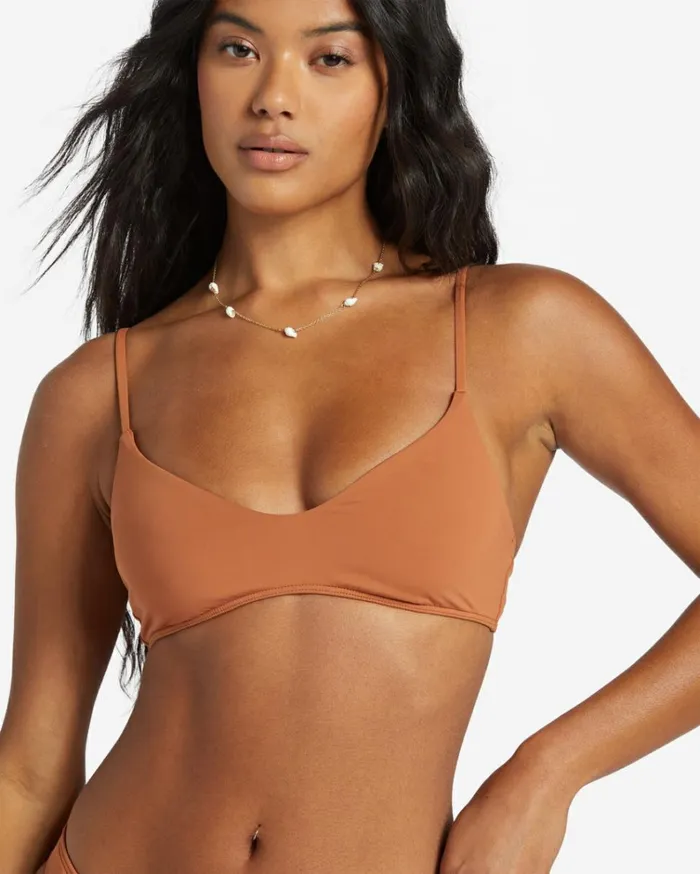 Sol Searcher V Bralette Bikini Top Golden Brown Women Billabong Bikinis