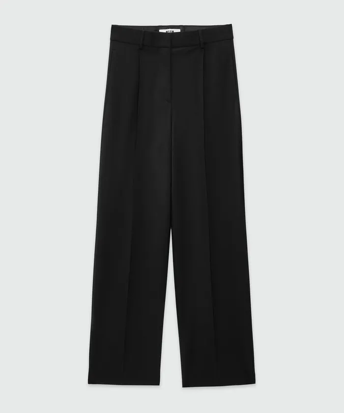 SolidColour Tailoring Palazzo Trousers In Virgin Wool Women MSGM Pants And Shorts