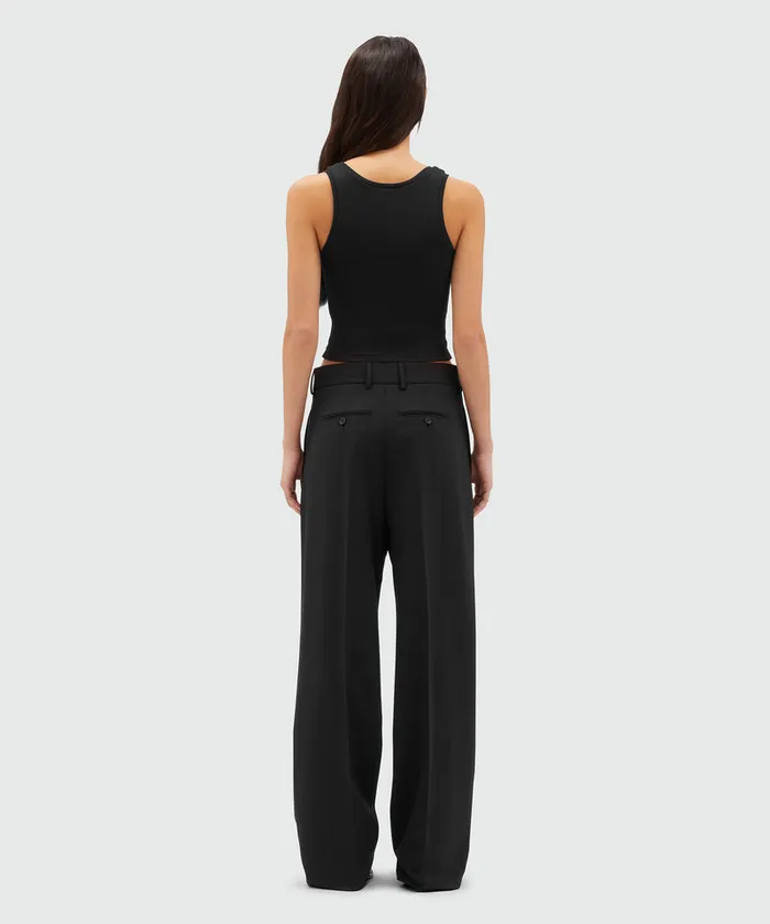 SolidColour Tailoring Palazzo Trousers In Virgin Wool Women MSGM Pants And Shorts