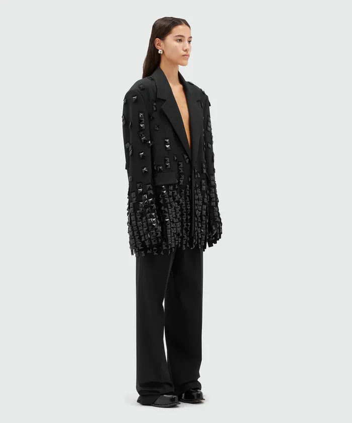 SolidColour Tailoring Palazzo Trousers In Virgin Wool Women MSGM Pants And Shorts
