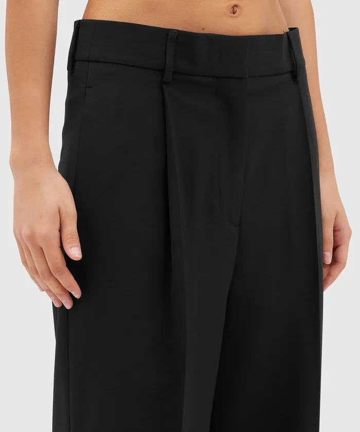 SolidColour Tailoring Palazzo Trousers In Virgin Wool Women MSGM Pants And Shorts
