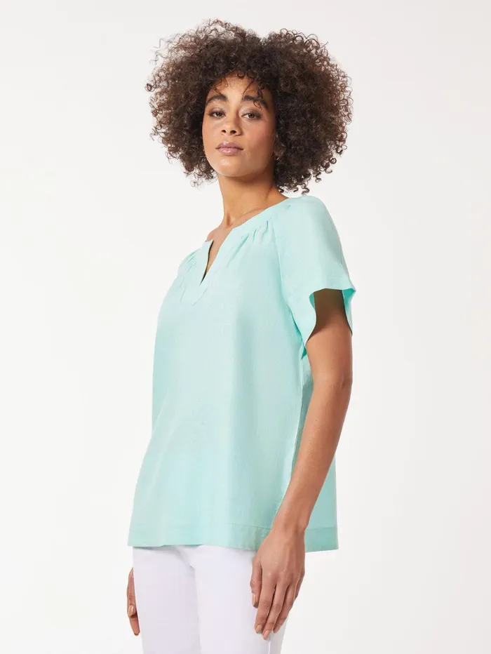 Solid Linen Blend Popover Blouse Women Jones New York Sale Solid Linen Blend Popover Blouse Women Jones New York Sale