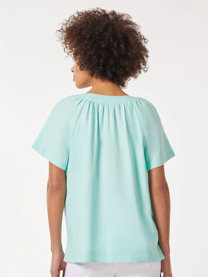 Solid Linen Blend Popover Blouse Women Jones New York Sale Solid Linen Blend Popover Blouse Women Jones New York Sale