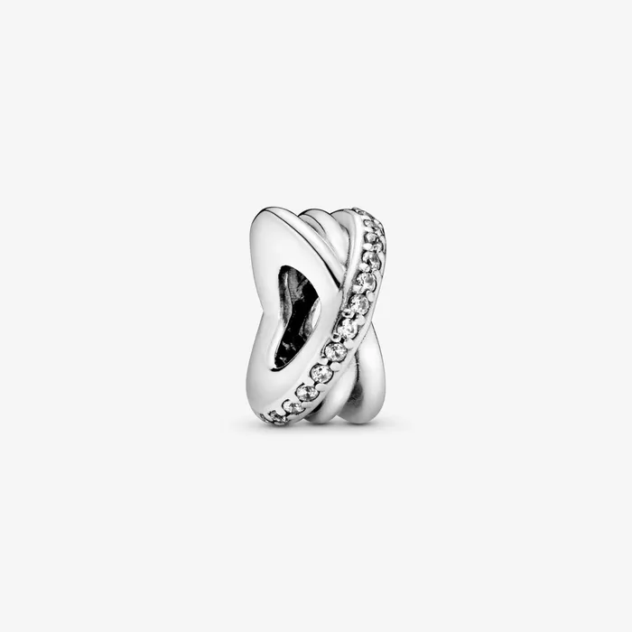 Spacer Charms Women Pandora Sparkling and Polished Lines Spacer Charm