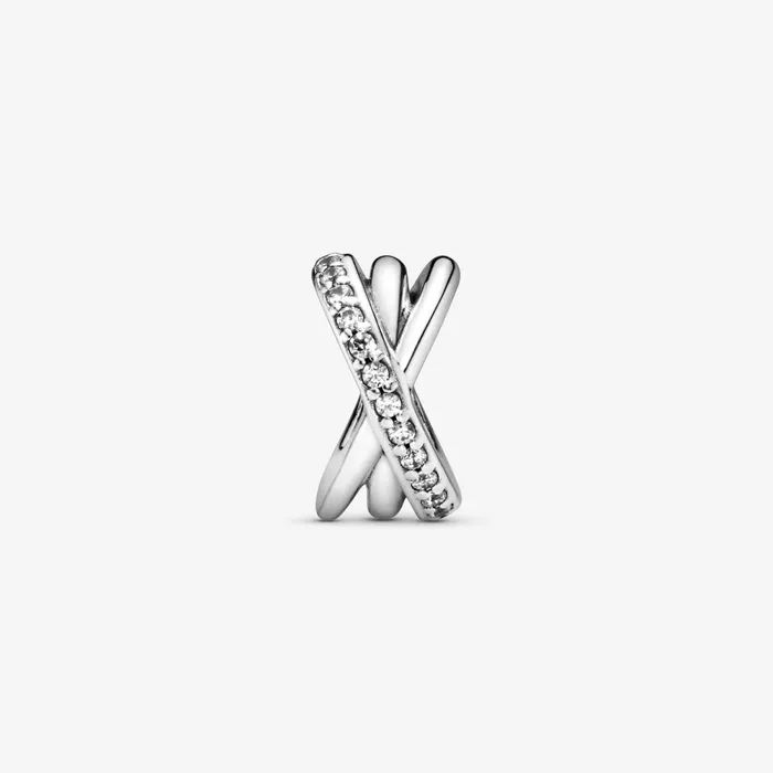 Spacer Charms Women Pandora Sparkling and Polished Lines Spacer Charm