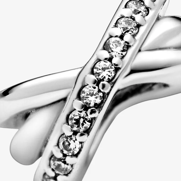 Spacer Charms Women Pandora Sparkling and Polished Lines Spacer Charm