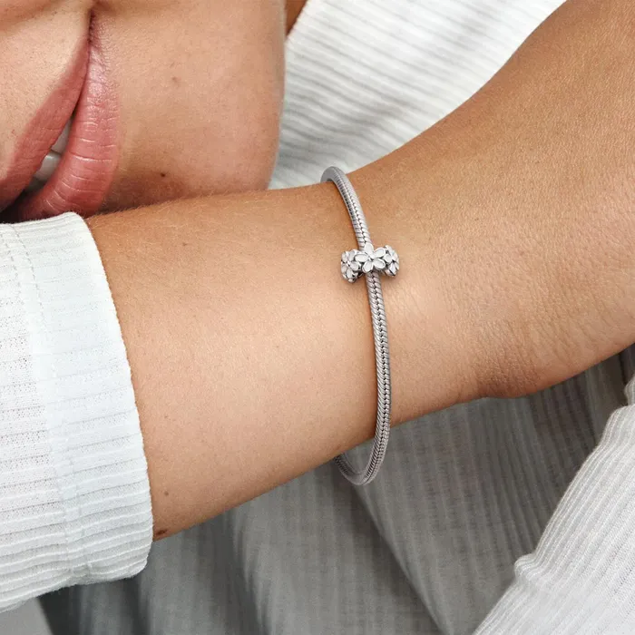 Spacer Charms Women Pandora White Daisy Flower Spacer Charm