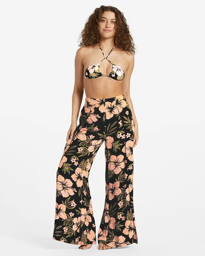 Split Spirit Floral Pants Black Sands Women Billabong Pants