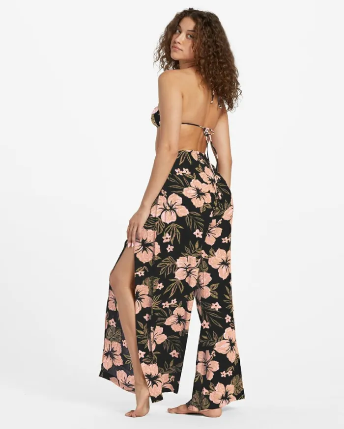 Split Spirit Floral Pants Black Sands Women Billabong Pants