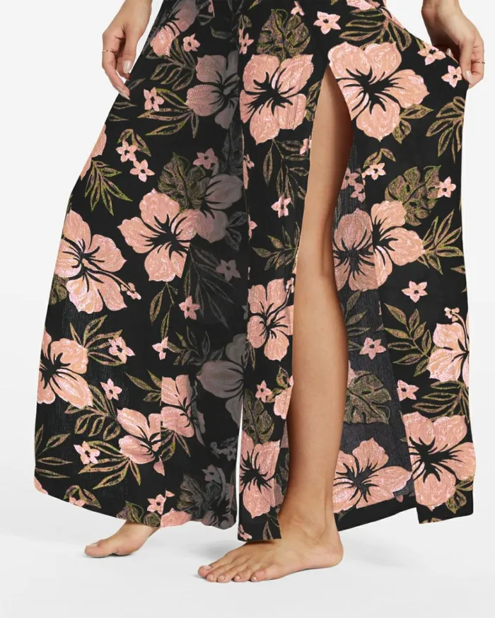 Split Spirit Floral Pants Black Sands Women Billabong Pants