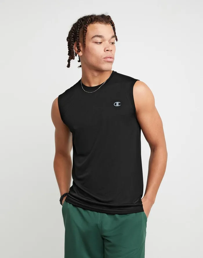 Sport Muscle Tank Reflective C Logo Black Men Champion TShirts and Tops