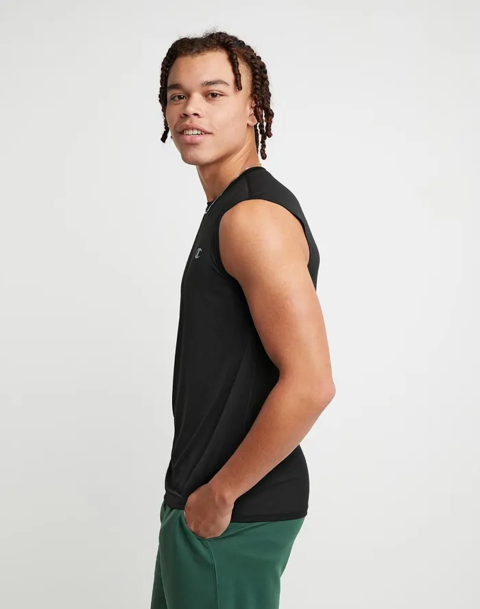Sport Muscle Tank Reflective C Logo Black Men Champion TShirts and Tops