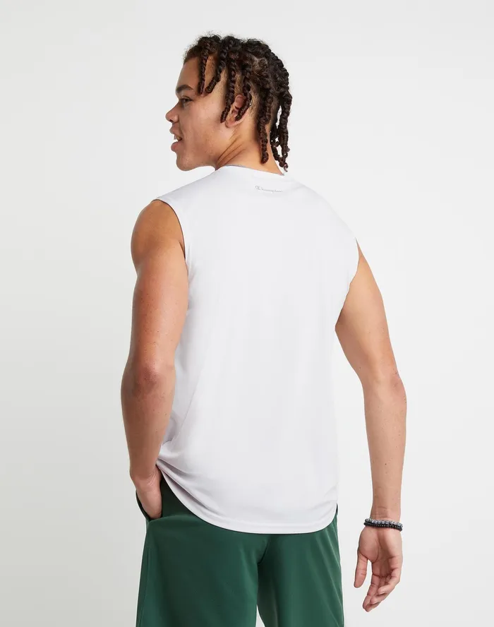 Sport Muscle Tank Reflective C Logo White Men Champion TShirts and Tops