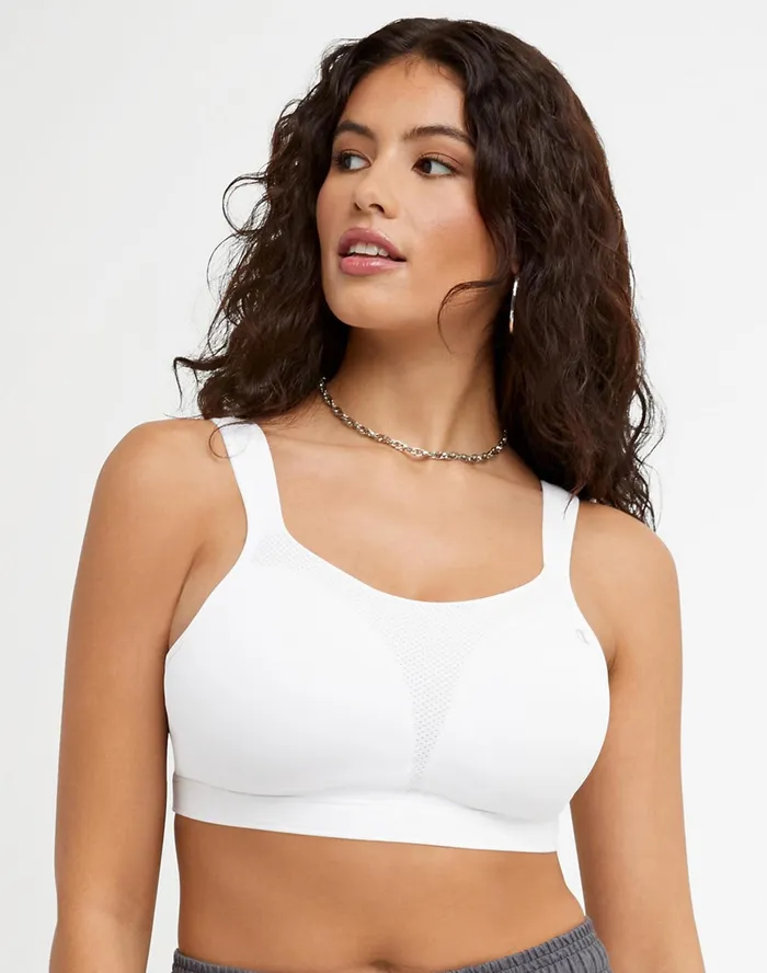 Spot Comfort HighImpact Sports Bra C Logo White Women Champion Sports Bras and Bralettes