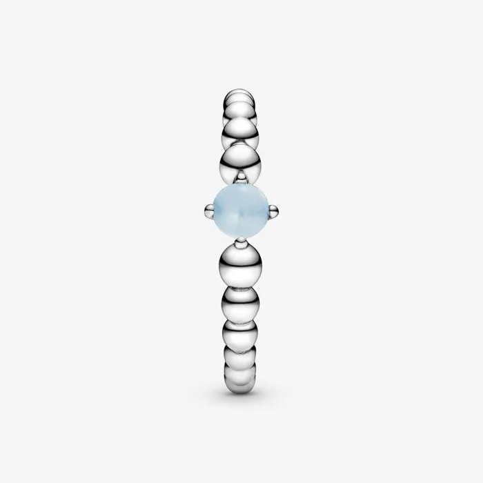 Stackable Rings Women Pandora December Birthstone Beaded Ring Blue