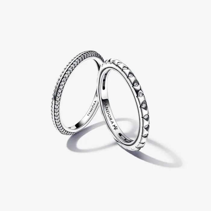 Stackable Rings Women Pandora Online ME Sterling Silver Pyramids Ring Set