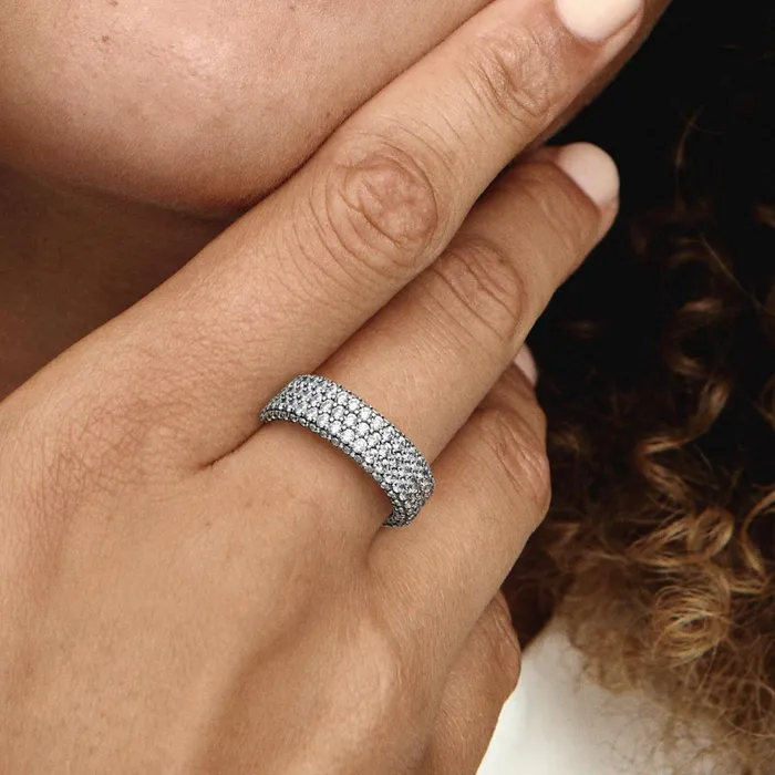 Stackable Rings Women Pandora Online Timeless Pav Triplerow Ring