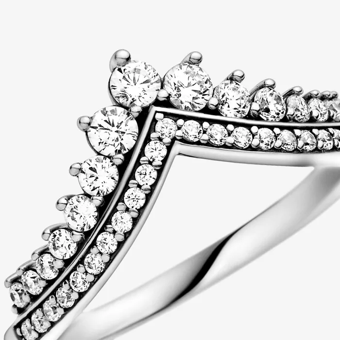 Stackable Rings Women Pandora Princess Wishbone Ring Sterling Silver