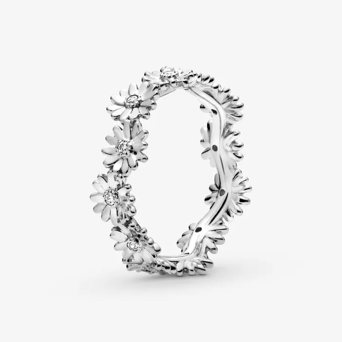 Stackable Rings Women Pandora Sparkling Daisy Flower Crown Ring