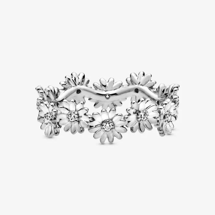 Stackable Rings Women Pandora Sparkling Daisy Flower Crown Ring